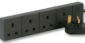 13A 4 Way Block TRS Black